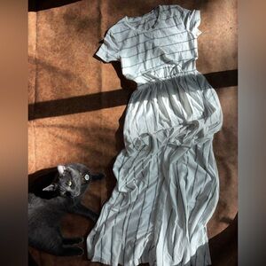 Striped White Maxi Dress